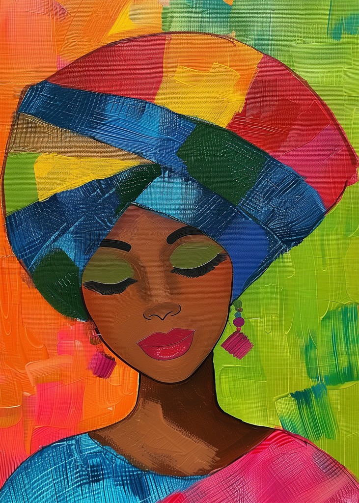 Visage de femme – Illustration murale colorée et originale